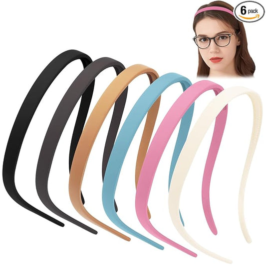 TOBATOBA Headbands for Glasses Wearers No Pressure No Headache Square Sunglasses Headband for Women Comfortable Plastic Hairbands with teeth, Womens Headbands Non Slip 6Pcs