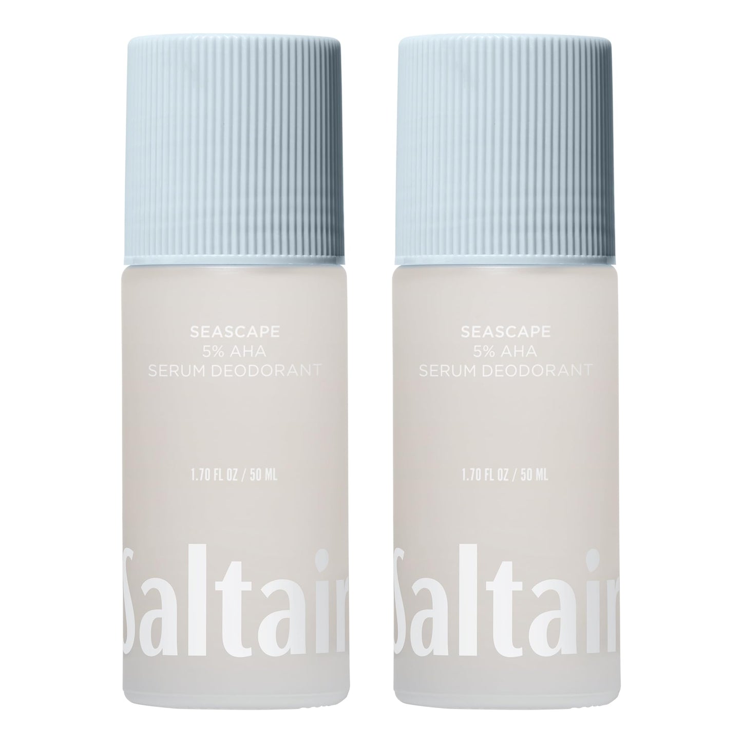 Saltair Serum Deodorant 2 Pack – 5% AHA – Aluminum-Free Odor Control for Women & Men – Mandelic Acid Deodorant with Lactic Acid – Seascape Scent – 2x 1.7oz Travel Roll On
