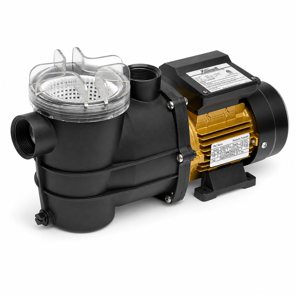 XtremepowerUS 3/4HP Swimming Pool Pump (2400GPH) Pond Self Prime Above-Ground Pond Spa Pool Pump w/ Strainer Basket 1.5"NPT Listed