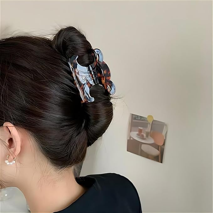 Premium durable acetate butterfly hair clips, 4 Pack. Medium Size Acetate Hair Claw Clips with Secure Hold,Perfect for Updos(2.76 x 1.66 in)