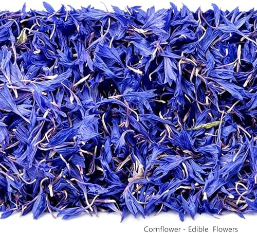 PNANA Spring Flower Mix - Natural Edible Dried Cornflower Petals, Culinary Grade Flower Garnish for Tea, Cocktails, Cake Baking, Charcuterie & DIY Crafts