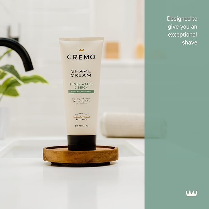 Cremo Silver Water & Birch Shave Cream,Astonishingly Superior Ultra-Slick Shaving Cream for Men,Fights Nicks,Cuts and Razor Burn,6 Fl Oz,(Pack of 2)