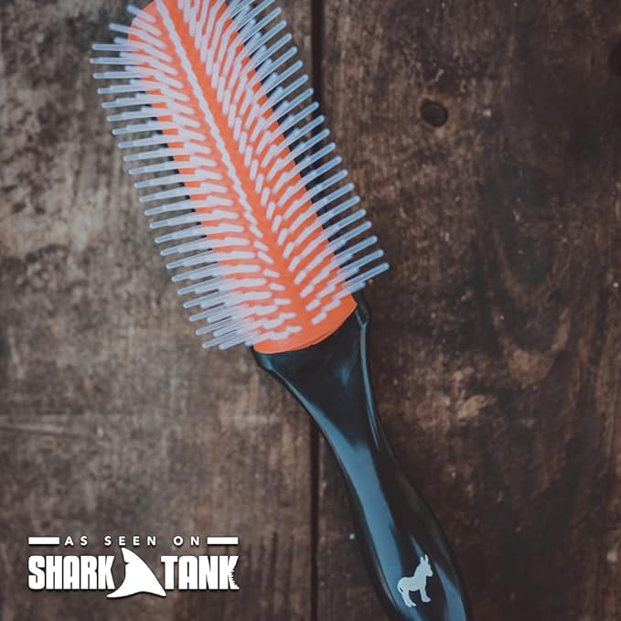 Pete & Pedro Classic Cushion 9 Row Nylon Bristle Men's & Women Hairbrush | Great for Separating, Shaping, Blow Drying, Styling & Detangling | Thick & Curly & All Hair Types | As Seen on Shark Tank