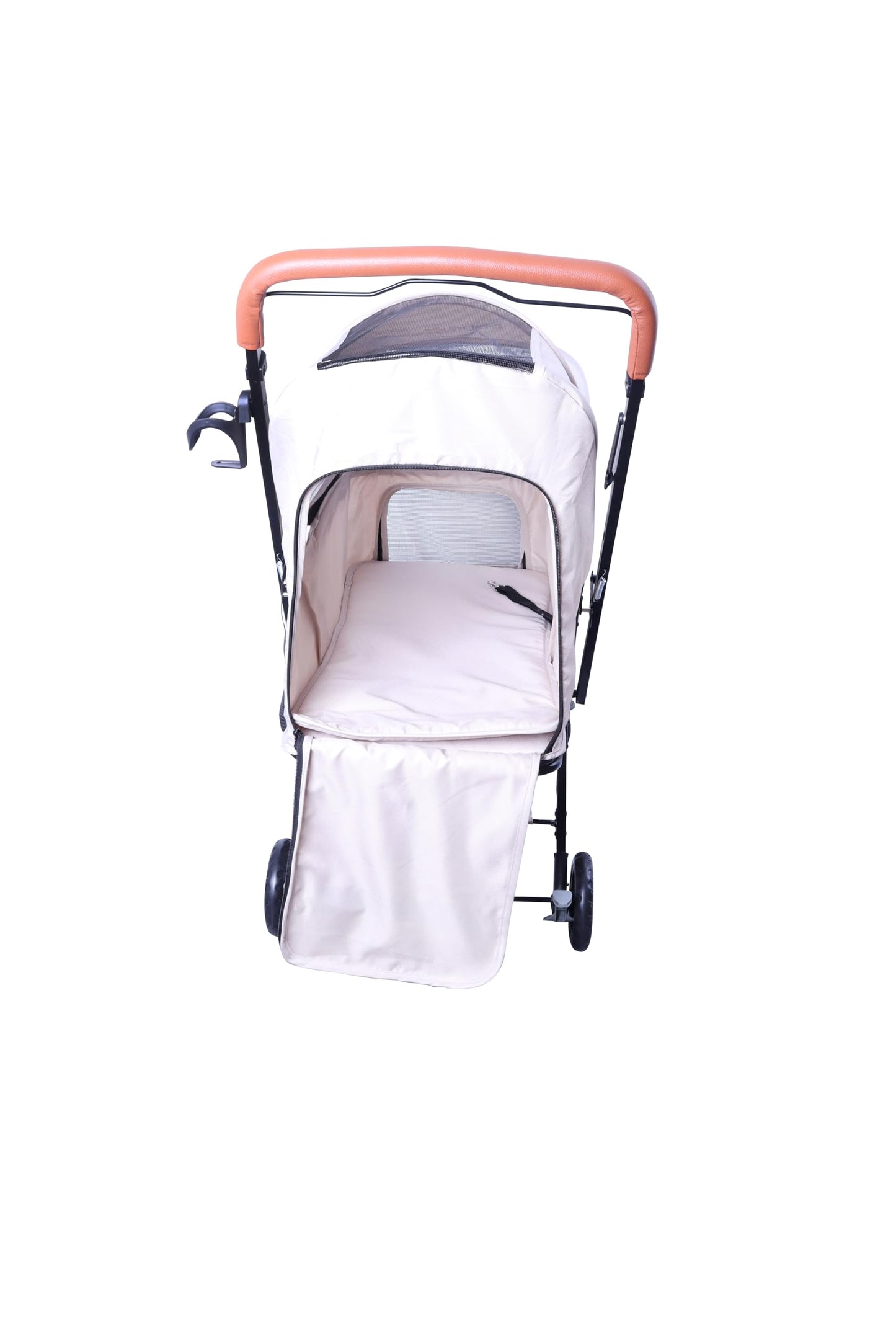 FOURPAW Reversible Pet Stroller (4 Wheels for Cats and Dogs) for Small and Medium Pets up to 33 lbs.Khaki