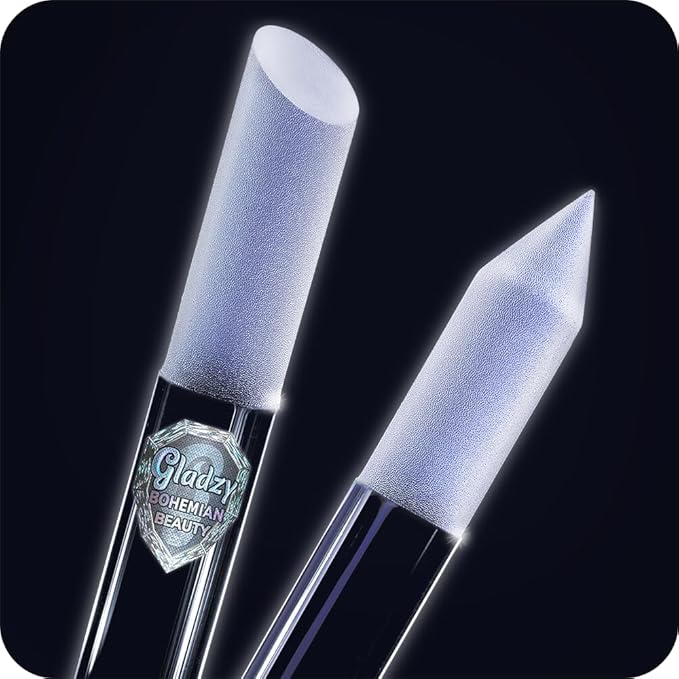 GLADZY Glass Cuticle Pusher Tool - Dual Ended Manicure Stick, Etched Crystal Glass Cuticle Remover, Callous and Dry Skin Fingertip File, Nail Shaper, Professional Nail Care, Ethically Made in EU