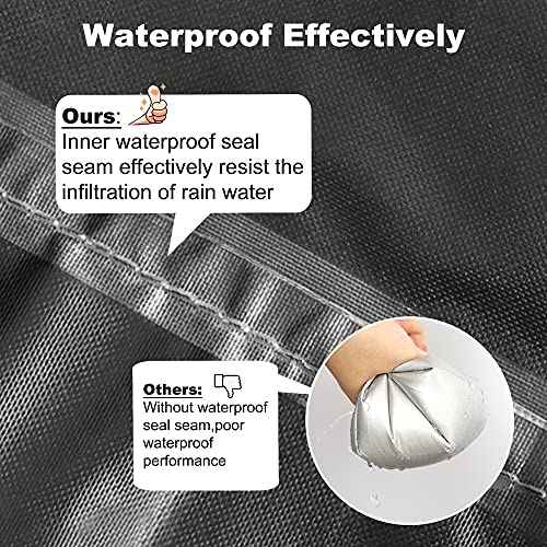 Femuar Deck Box Cover 100% Waterproof Heavy Duty Patio Ottoman Cover, Outdoor Anti-UV Patio Storage Box Covers (63" L x 25" W x 28" H) Black