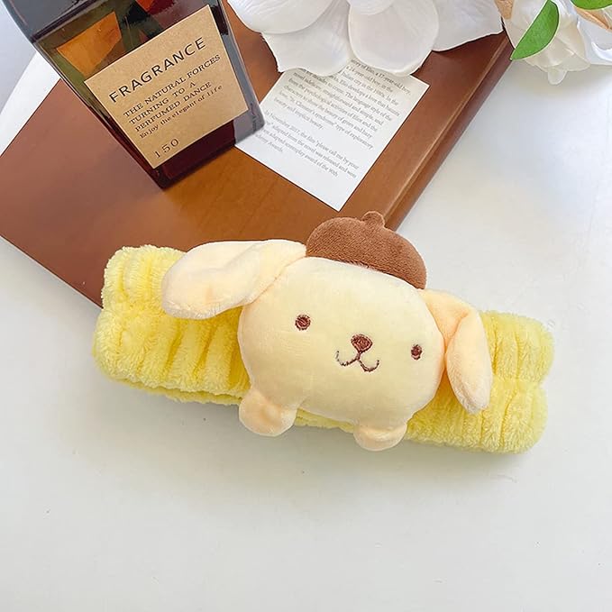 Kawaii Spa Headband for Washing Face, Cute Yellow Headband for Make Up, Washing, Party, Soft Headband for Woman Girls