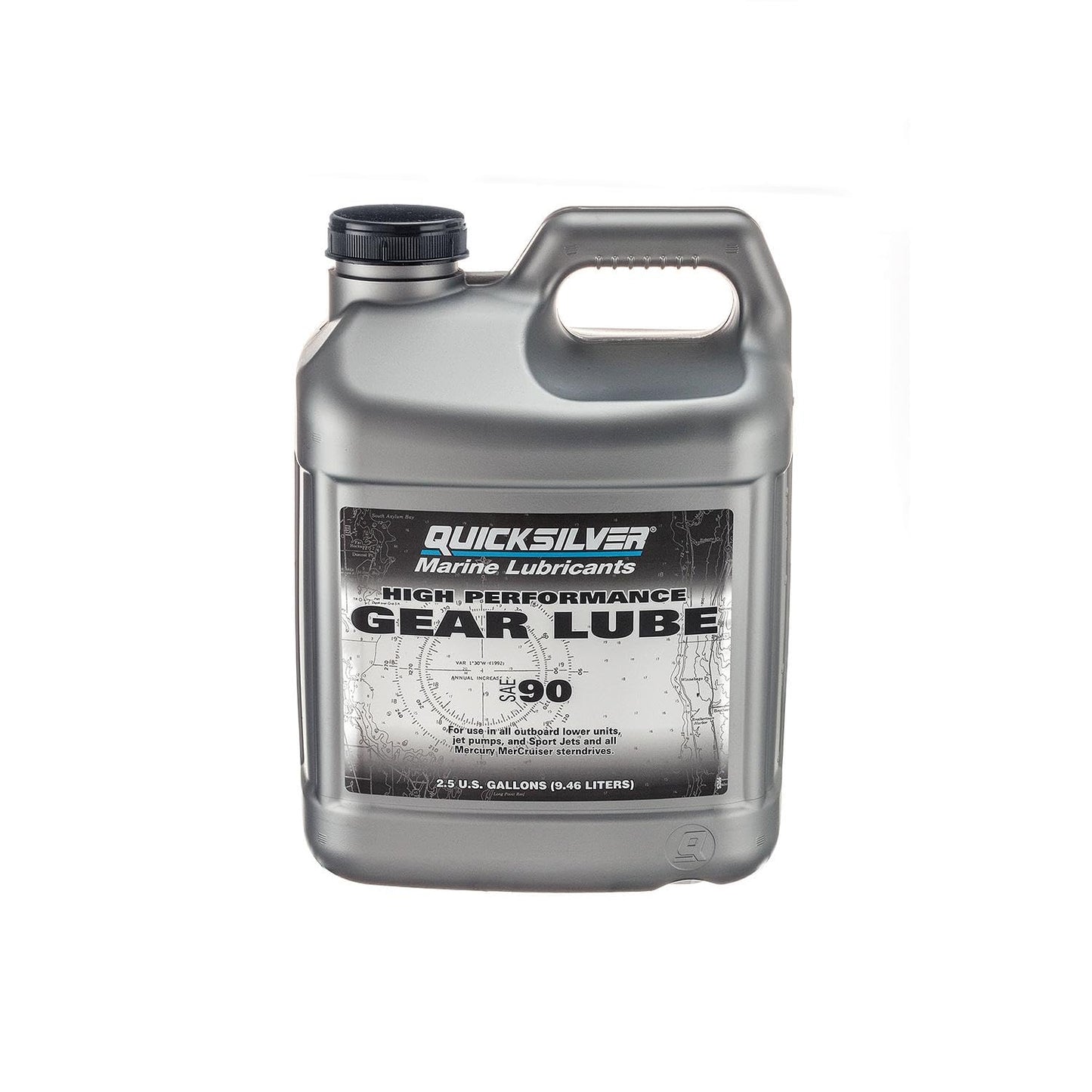 Quicksilver High Performance SAE 90 Gear Lube for Mercury Outboards and MerCruiser Sterndrives, 2.5 Gallon