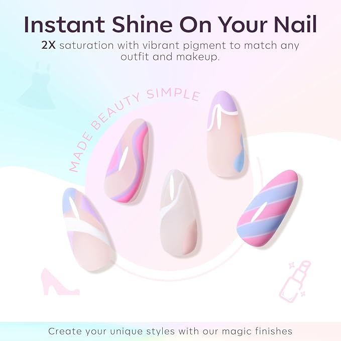 modelones Gel Nail Polish Set, 6 Colors 2026 Spring Summer Pastel Gel Polish Set with Nail Art Liner Brush Soft Pink White Light Purple Blue Green Nude Painting Nail Polish Kit Mothersday DIY Gift