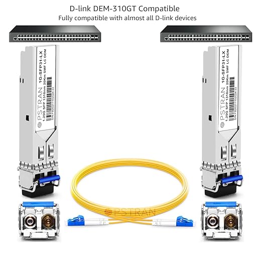 OPSTRAN 1000BASE-LX/LH SFP Optical Transceiver Module Compatible with D-Link DEM-310GT 1310nm 20km DOM Duplex LC SMF 4 Pack