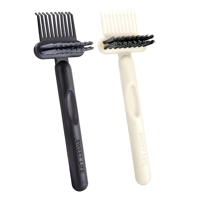 Boar Bristles Hair Brush for Women and Men, Detangling Hair Brush for Smoothing Massage Add Shine, Nylon&Boar Bristles Detangler brush for Hair Healthy (Cleaner-2PcsBlackWhite)
