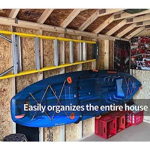 Garage Storage Heavy Duty Hooks, 15Inch Jumbo Arm Kayak Rack, Heavy Duty Wall Hooks for Canoe, Ladder, Bicycle, Folding Chairs, Surfboard, Snowboard, Hose and Tools (6 Pack)