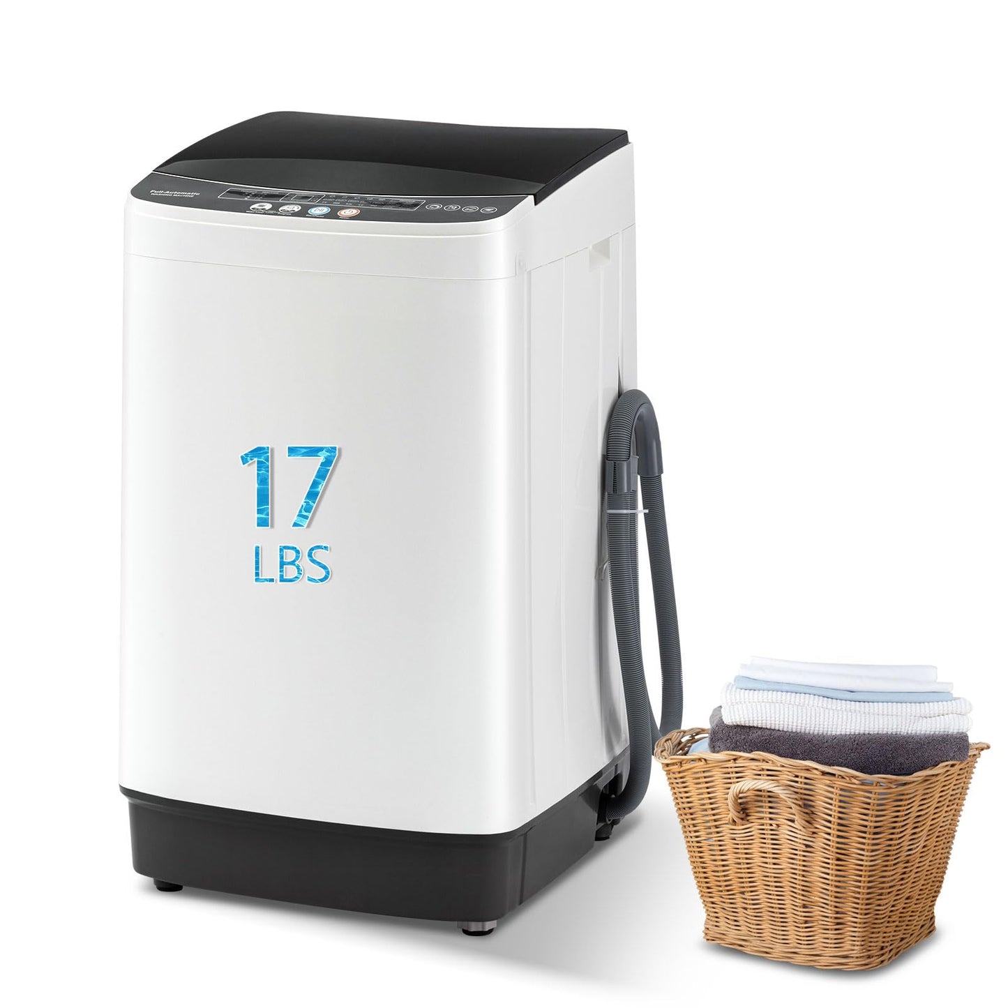 17Lbs Portable Washing Machine with10 Washing Programs, 2.2 Cu. Ft. Full Automatic Washer and Spinner Combo, Compact Laundry Washer Spinner for Apartment RV Dorm
