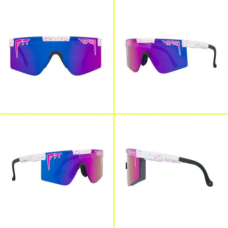 Pit Viper Sunglasses I The Original 2.0 I Regular Fit I HDPV Polarized Lens, Indestructible Frame I Turbo Adjustable for Perfect Fit I Micro Fiber Bag & Retainer Straps I Pink-Purple Lens, White Frame