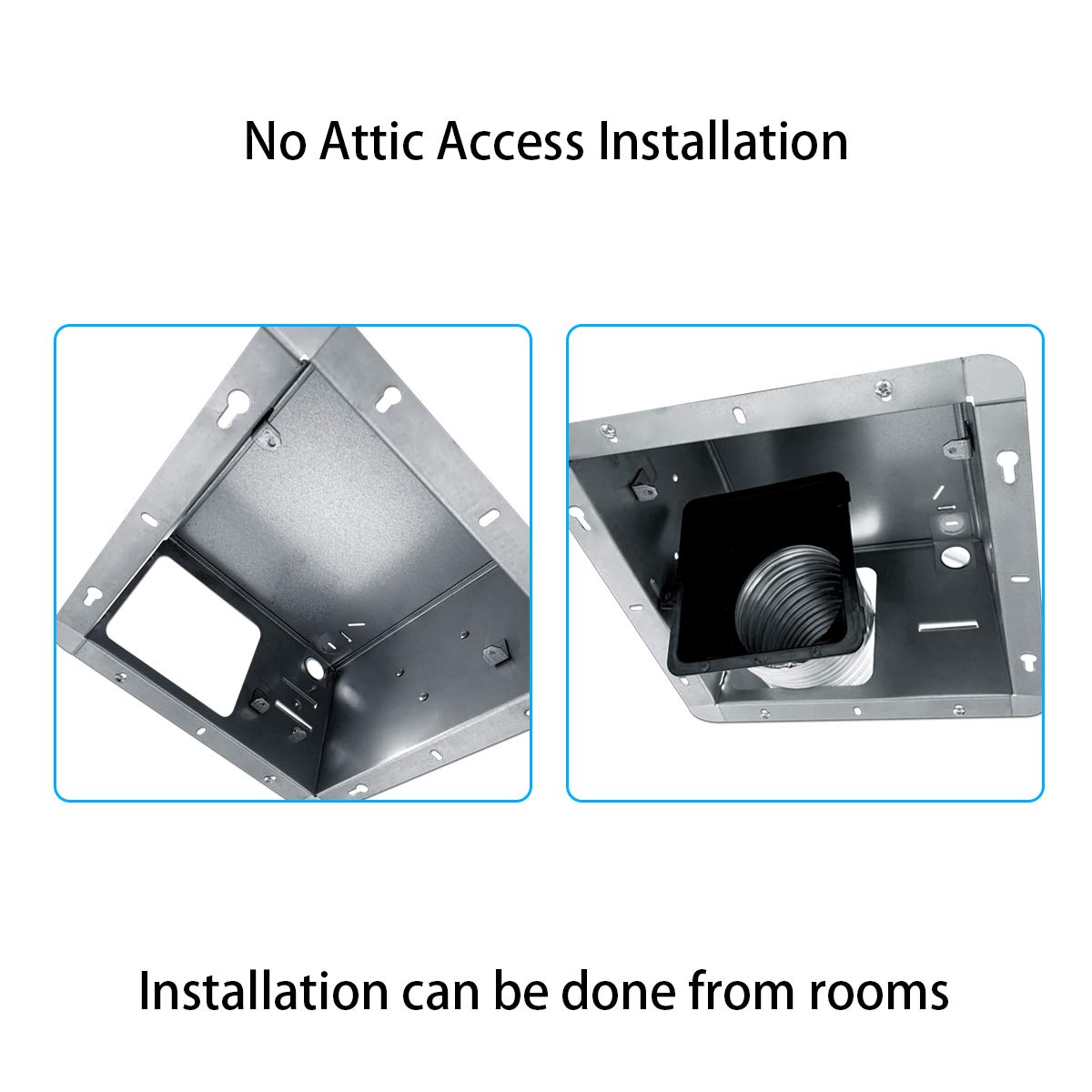 Tech Drive Bathroom Fan with Light 110 CFM, 1.2Sone No Attic access Needed Installation,Very Quiet Bath Ventilation and Exhaust Fan with LED Light 4000K 800LM, 4inch Duct,White Plastic Grille