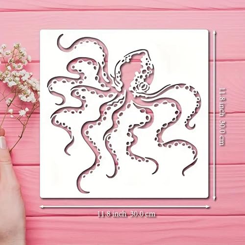 Octopus Wall Stencils Template Reusable Spray Paint Stencils for Craft Painting On Wood Craft Canvas Walls Wood Furniture Decorations DIY Scrapbooking