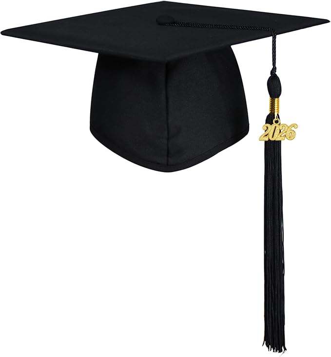 GraduationMall Matte Graduation Cap with 2026 Tassel for High School & Bachelor