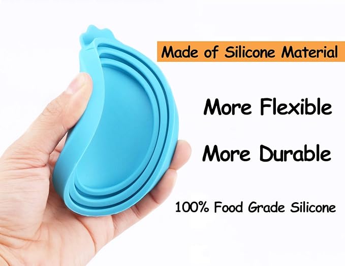 Comtim Pet Food Can Cover Silicone Can Lids for Dog and Cat Food(Universal Size,One fit 3 Standard Size Food Cans),Multi-colored