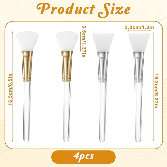 4 PCS Mask Brushes for Facials, Face Mask Brush Soft Silicone Masks Application Tool for Even Coverage Skincare Enhancer Hairless Applicator Tool for Mud, Clay, Charcoal