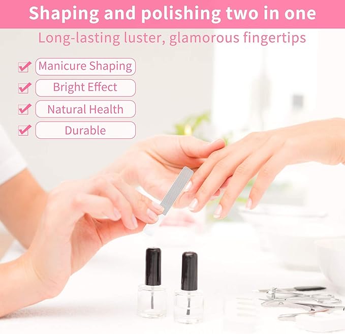 Professional Nail File, Crystal Nail Files, Glass Nail Files with Case, Professional Manicure Nail Care Natural Nail Buffering Files, Washable Nano Nail File