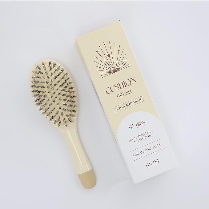 Boar Bristle Hair Brush -boar bristles + nylon pinsÃ¯Â¼Â Smoothes & Detangles All Hair Types, Hairbrush for Women, Men & Kids, Distributes Oils for Natural Shine & Stimulates Scalp