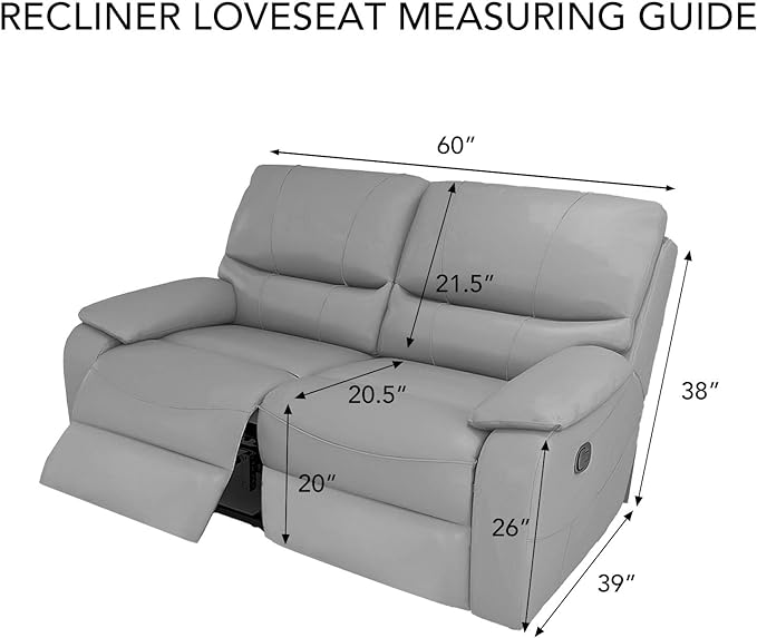 PureFit Super Stretch Loveseat Recliner Sofa Couch Cover with Pocket – 2 Seats Non Slip Soft Sofa Slipcover, Washable Reclining Furniture Protector for Pets (Recliner Loveseat, Light Gray)