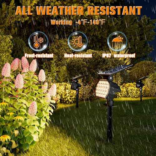 APONUO Solar Spot Lights Outdoor Waterproof 8 Pack IP67,23 LED 3 Lighting Modes Solar Landscape Lights Outdoor for Yard Garden Pathway(Warm White)