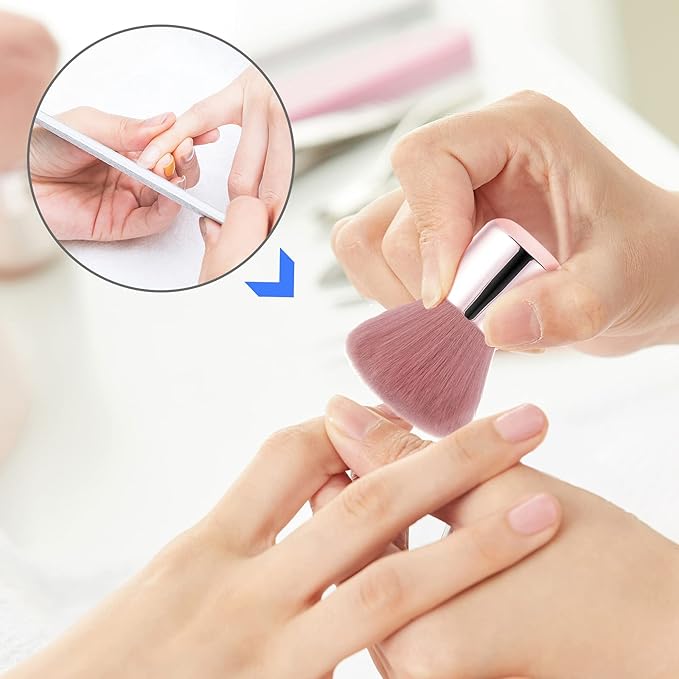 Vaincre Nail Art Dust Powder Remover Brush, Soft Nail Art Dust Cleaner Brush for Acrylic Application and Makeup(Pink)