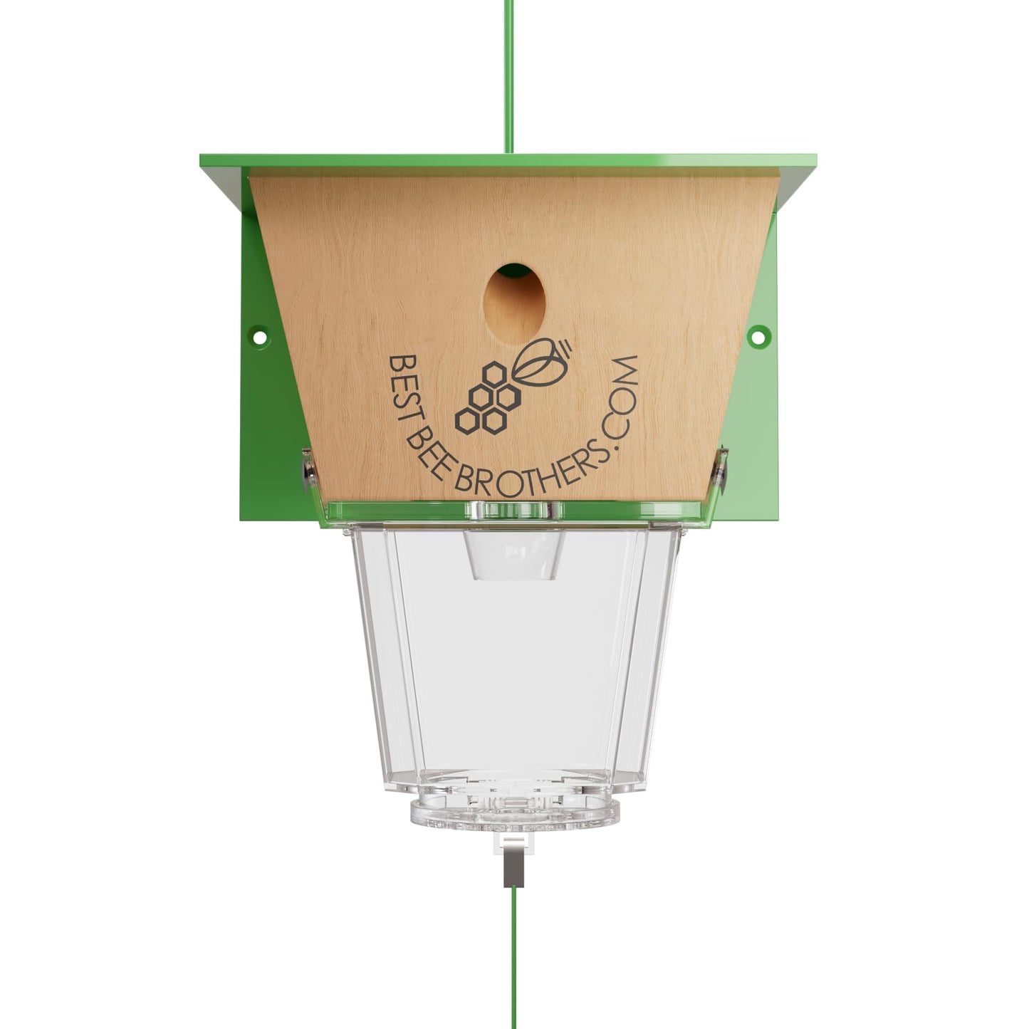 Best Bee Brothers Ultimate Carpenter Bee Trap for Outside with Large, Clear External Receptacle, Internal Bee Vault & Spring-Loaded Door, 5.75" L x 6" W x 4.5" H