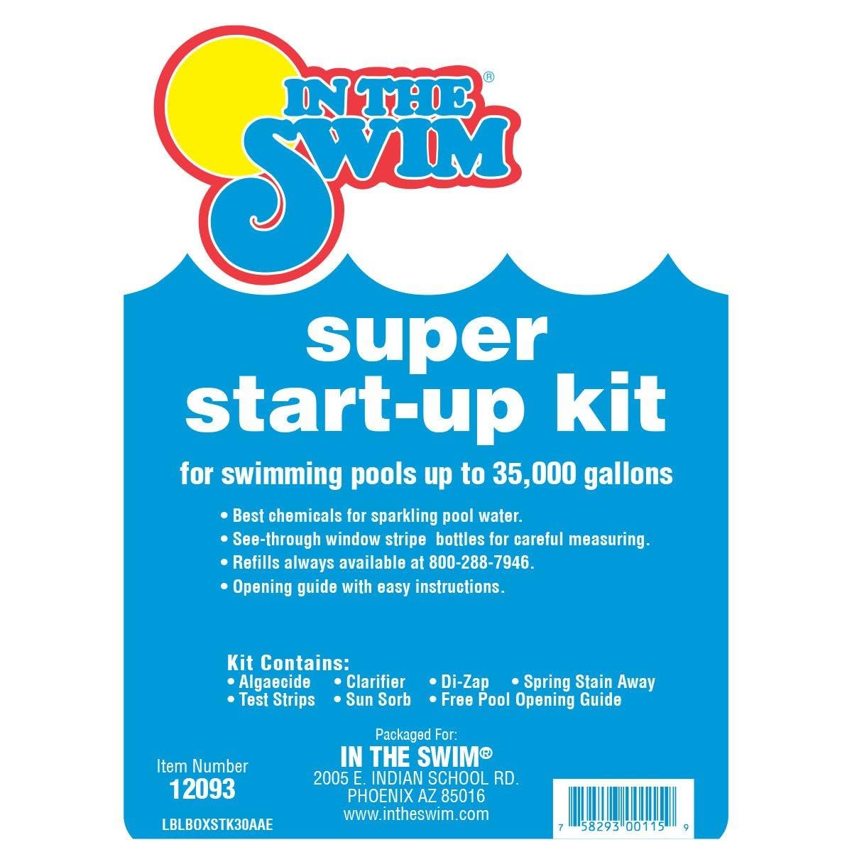In The Swim Saltwater Pool Opening Chemical Kit - Start-Up Treatment for Salt Pools Up to 35,000 Gallons - Shock, Algaecide, Clarifier, Stain Preventer & Oil Absorber