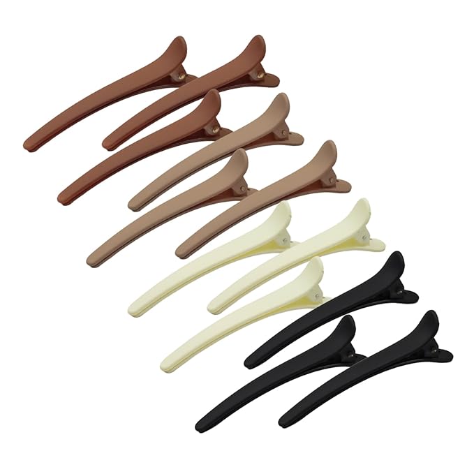 Matte Duckbill Styling Hair Clips Ã¢ÂÂ 3.07 Inch No-Crease Sectioning Barrettes for Women & Girls, Hair Accessories in 4 Colors(12Ã¢ÂÂPack)