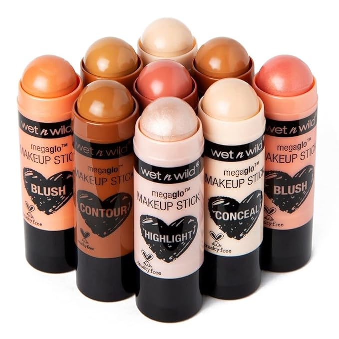 wet n wild MegaGlo Makeup Stick,Buildable Color,Versatile Use,Cruelty-Free & Vegan - Nude For Thought,(Pack of 2)