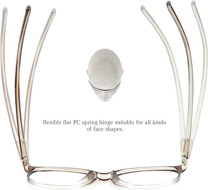 LifeArt Round Blue Light Blocking Glasses, Computer Glasses, Gaming Glasses, TV Glasses for Women Men (Clear Brown, 3.25 Magnification)