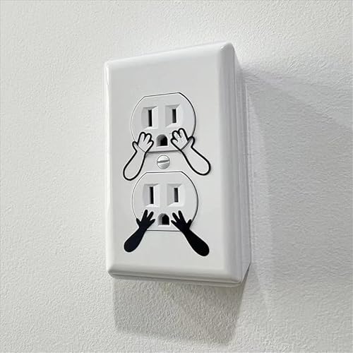 Ximimark 4 pcs Funny Vinyl Sticker Decal Cute Wall Art, Hand Socket Decals, Humorous and Funny Decals, Home Decoration