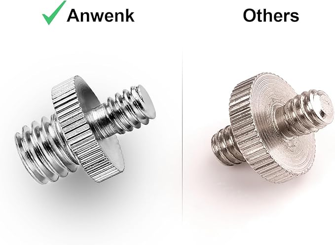 Anwenk Standard 1/4"-20 Male to 3/8"-16 Male Threaded Camera Screw Adapter Tripod Screw Converter, 1/4 to 3/8 (5 Pack)
