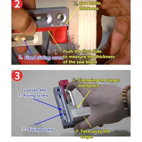 HONGDUI JF06 Kerfmaker Table Saw Slot Adjuster Mortise and Tenon Tool Woodworking Movable Measuring Block 100mm/4inch