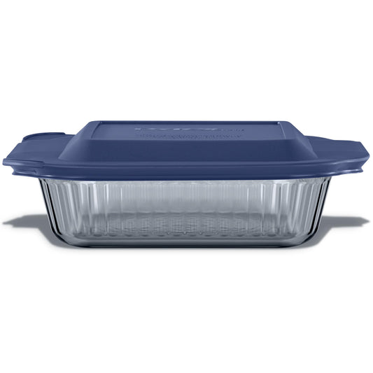 Pyrex Colors Tinted (8x8) Glass Baking Dish with BPA-Free Lid, Oblong Bakeware Glass Pan For Casserole & Lasagna, Dishwasher, Freezer, Microwave and Pre-Heated Oven Safe, Smoke