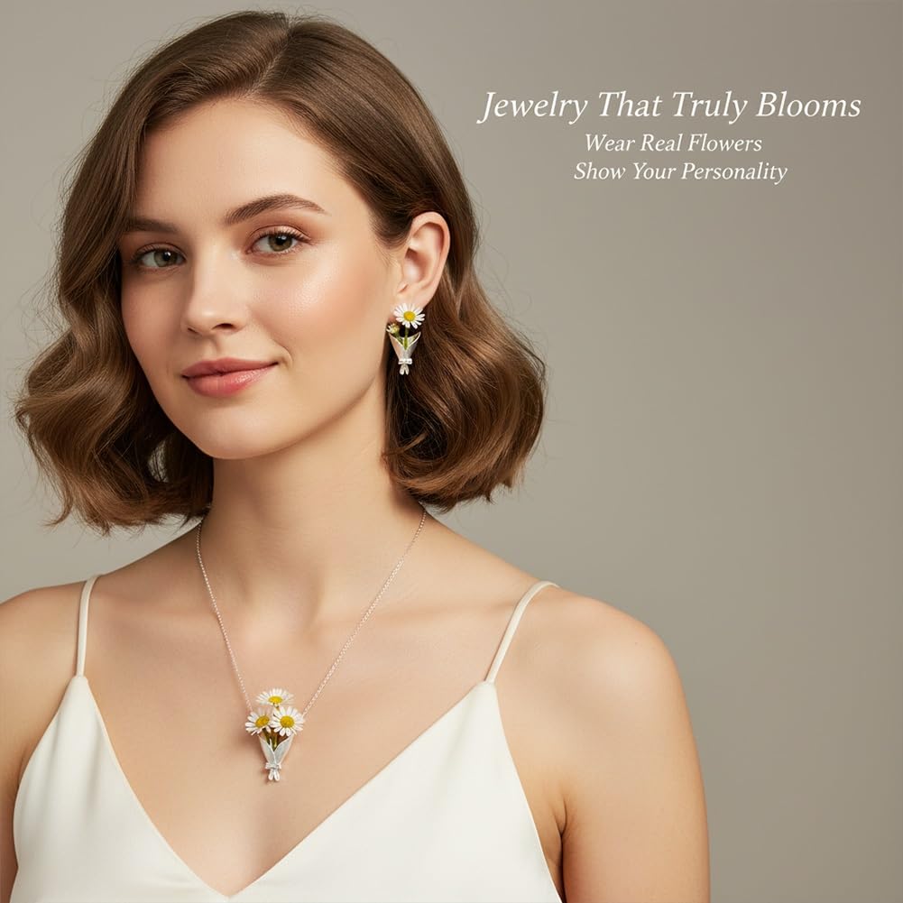 DIY Bouquet Necklace Wearable Mini Vase Jewelry Collection Chain Trendy Flower Holder Pendant to Insert Dried or Real Blooms