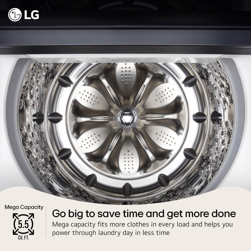 LG WT8400CW 5.5 Cu. Ft. White Mega Capacity Smart Top Load Washer w/EasyUnload