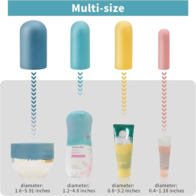 Silicone Bottle Covers Travel Essentials for Women Men, Beach Vacation Essentials, Travel Size Toiletries Accessories, Cruise Ship Essentials 2026, Must Haves, Leak Proofing