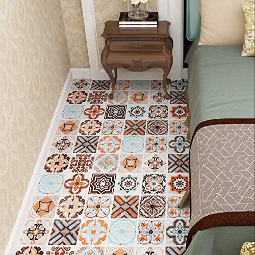 Livelynine Peel and Stick Wallpaper Tile Stickers Moroccan Tile Contact Paper Waterproof Wall Tiles for Bathroom Self Adhesive Wall Paper for Kitchen Walls Removable Vinyl Flooring Roll 15.8x78.8