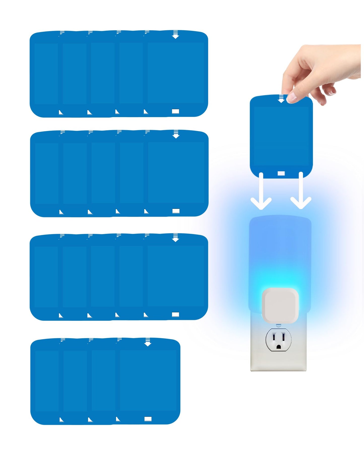 20 Pcs Refill Cartridges for Stem Flying Insect Light Trap, Replacement Glue Card Compatible with Wondercide Indoor Plug-in Blue Light Trap for Fly Bug Mosquito Gnat