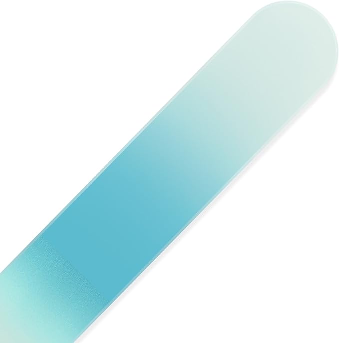 Mont Bleu Rainbow Crystal Nail File in Black Pouch - Czech Tempered Glass - Handmade in Bohemia (Czech Republic)