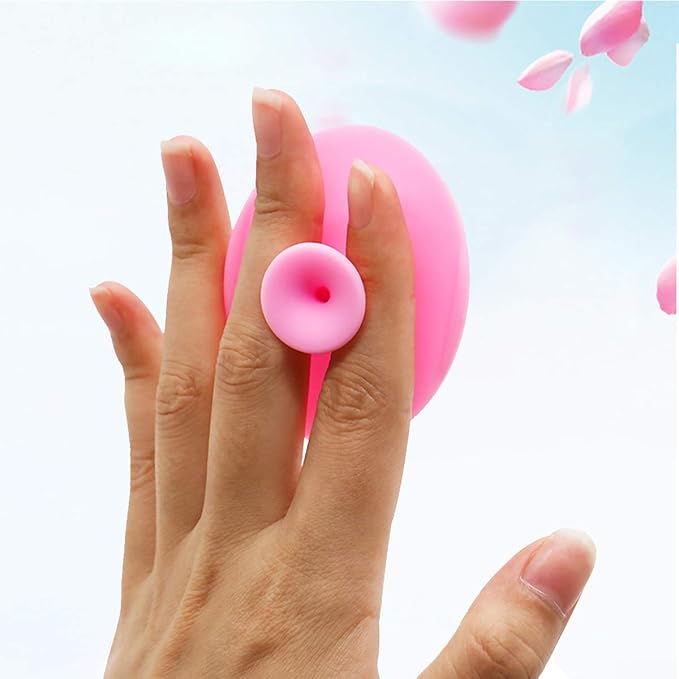 Face Scrubber,Soft Silicone Facial Cleansing Brush Wash Sponge Massage Pore Blackhead Removing Exfoliating Scrub for Sensitive Greasy Dry and All Kinds of Skin (4-Mixed Color)