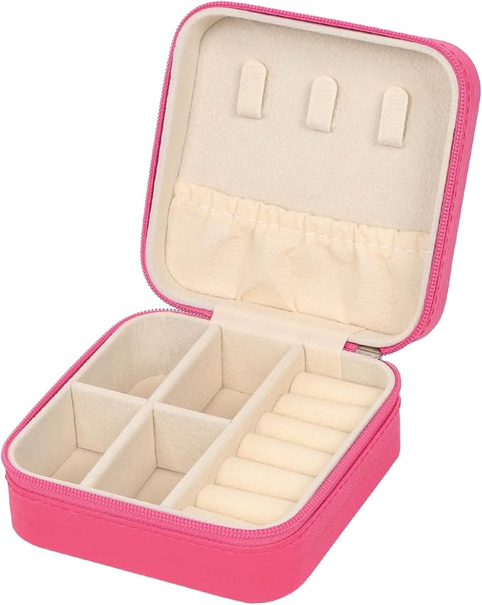 Travel Jewelry Case Small Jewelry Box Jewelry Organizer Storage Case Portable PU Leather Mini Jewelry Travel Case for Girls Womens Earring, Necklace, Rings,Bracelets