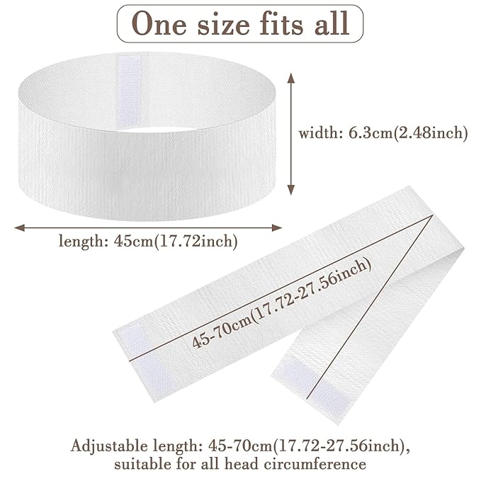 E I F E R 30 Count Disposable Spa Headband for Women, Skincare Facials Headbands for Esthetician Supplies Stretch Headbands for Women's Hair (Black, Black)