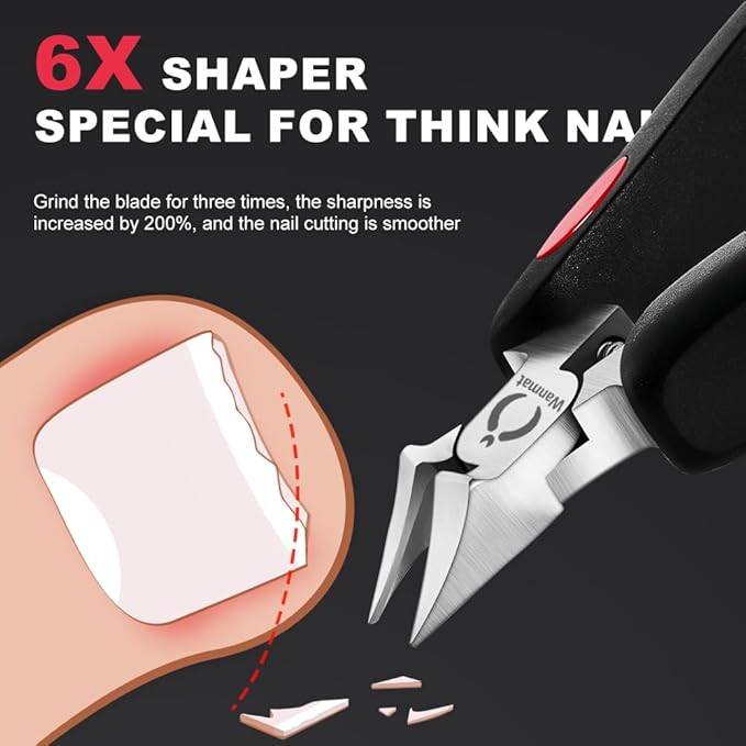 Toe Nail Clipper for Ingrown or Thick Toenails,Toenails Trimmer and Professional Toenail Nipper for Seniors with Stainless Steel Surper Sharp Blades (Soft Handle Nail Clippers for Thick Nails)