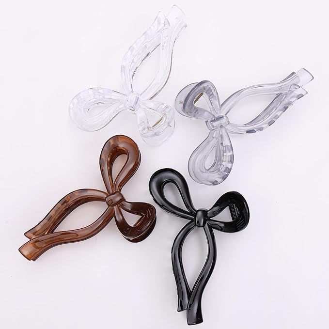 4 Pcs Bow Hair Clips Elegant Hair Claw Butterfly Hair Accessories for Girls Nonslip Butterfly Clips Hair Styling Accessories for Women