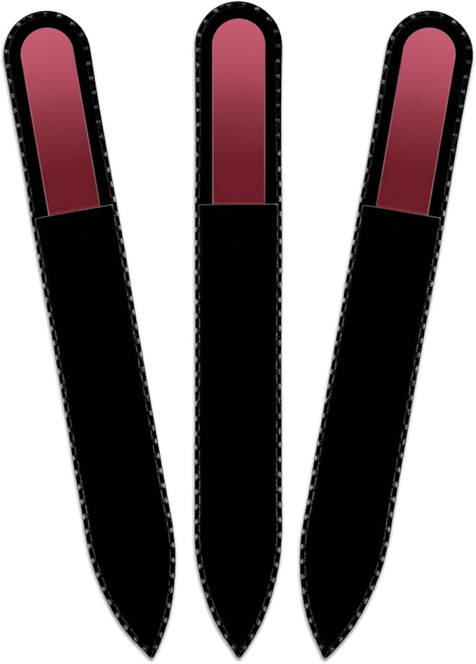 Mont Bleu Rainbow Glass Nail File in Black Pouch - Czech Tempered Glass - Handmade in Bohemia-Czech Republic - Expertly Shape Nails & Enjoy a Smooth Finish
