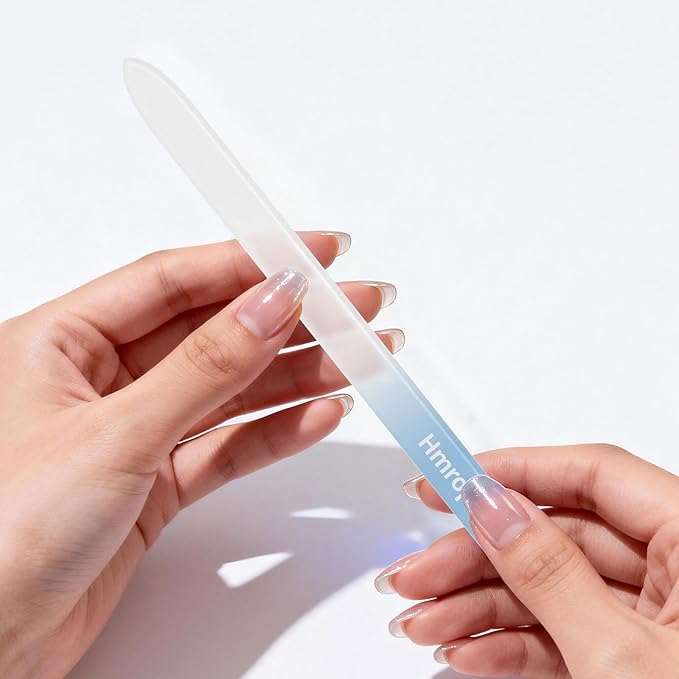 Hmrope 3 Pack Crystal Glass Nail File with Case, Professional Nano Glass Nail Files for Natural Nails, Etched Nail Filer Double-Sided Fingernail Files Ideal Manicure Salon Nail Care for Women Men
